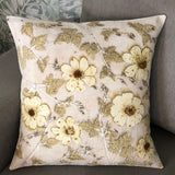 Housse de coussin en teintures naturelles et impressions végétales