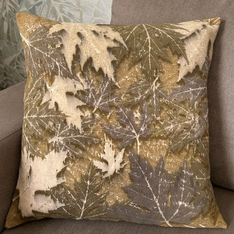 Housse de coussin impressions végétales 